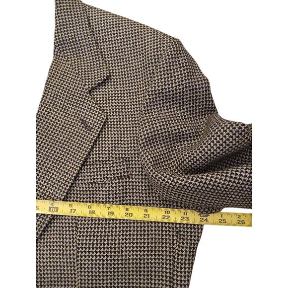 Oscar De La Renta Houndstooth Blazer Sz 48 Brown Wool Sportscoat Classy Designer - Picture 11 of 16